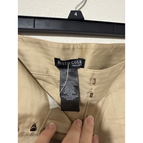 NWT Y2K Low Rise Khaki Boot Cut/Flare Pants Size 2 Careerwear Herringbone Chic - Picture 2 of 6